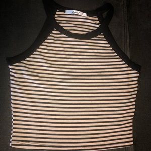 Papaya Striped Crop Top